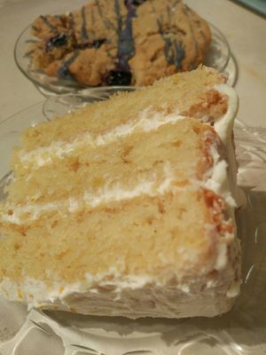 Lemon drizzle cake & blueberry cookie at Sowl Fuud in Gloucester