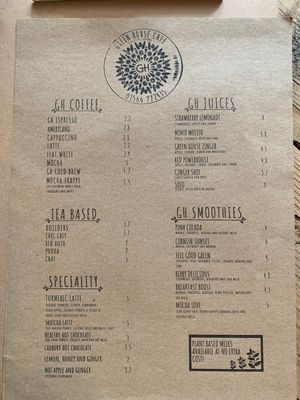 And here are the drinks at Green House in Launceston