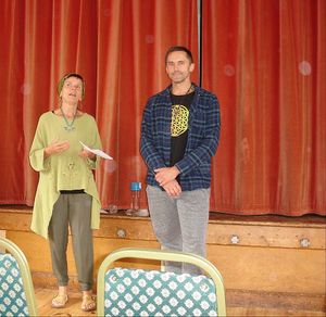 Annie introduces Hay House author, Tim Whild. at Holistic Living Group in Lyndhurst