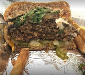 Impossible Burger. Impossibly delicious!!!! at Cool Al's in Jackson