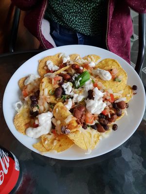 Nachos with vegan cream and cheese at Earth Cafe in Gothenburg