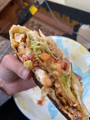 My staple and their crowning champion- the vegan Crunchwrap! New tofu recipe is absolutely delicious!  at The Nat Shack - Food Truck in Valdez