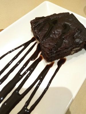 Brownie de chocolate sin gluten at La Huella Vegana - Las Rozas in Madrid