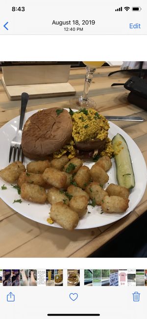 Vegan breakfast sandwich  at Shuffle the Heights in Tampa