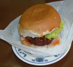 Vegan Vegielife burger at Veggielife Wellness House in Olongapo City