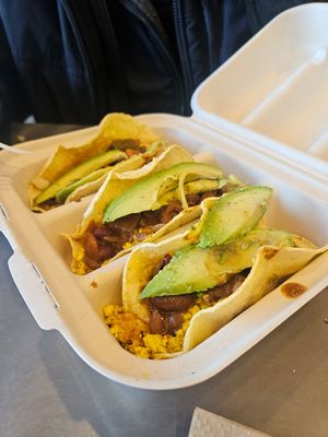 Breakfast tacos at Greens and Grains in Shrewsbury