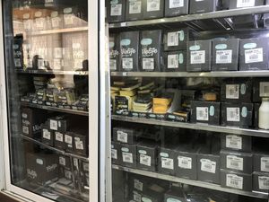 Vegan cheeses and meats at The Greenshop in Amman