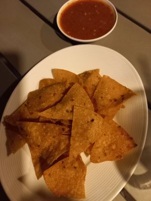 Chips and salsa #Veganuary at The Outside Inn in Ubon Ratchathani