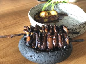 Paperbark mushrooms, macadamia, riberry at Paperbark in Waterloo