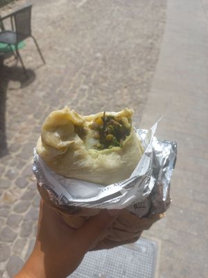 Lentil and mushroom burrito! Was amazing! Good portion size! at O Burrito in Coimbra