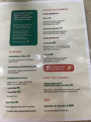 Menu English  at O Burrito in Coimbra