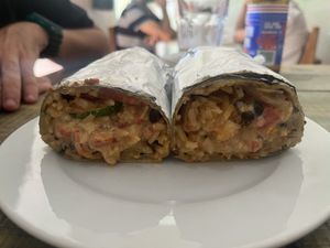 burrito Frida de areoz y frijoles  at O Burrito in Coimbra