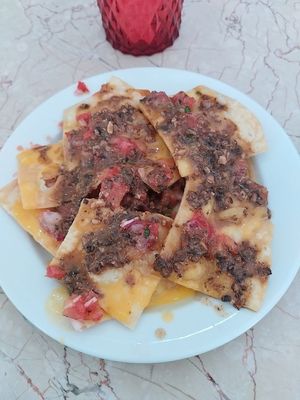 Homemade nachos at O Burrito in Coimbra