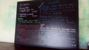 Menu in Portuguese at O Burrito in Coimbra