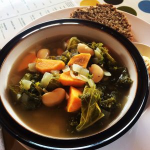 Kale and butter bean soup at Bláth na Gréine in Inis Oirr