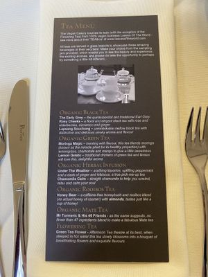 Tea menu #Veganuary at The Vegan Cakery in Leicester