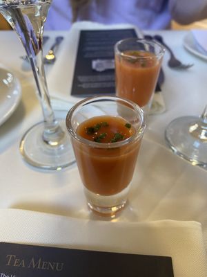 Gazpacho Amuse-Bouche #Veganuary at The Vegan Cakery in Leicester
