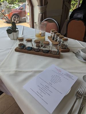 Selection of teas for smelling at The Vegan Cakery in Leicester