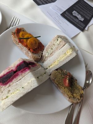 Interesting selection of finger sandwiches at The Vegan Cakery in Leicester