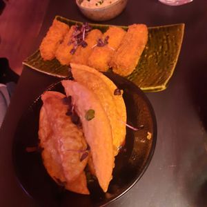 Gyosas and crispy Tofu sticks at Kansha in Munich