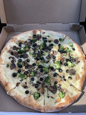 Vegan pizza  at North Fork Pizza in Columbia Falls