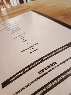 What a great kids menu with a free book at Glaisnock Café and Guest House in Wigtown