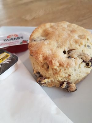 Vegan fruit scone at Glaisnock Café and Guest House in Wigtown