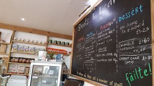 Specials board at Glaisnock Café and Guest House in Wigtown