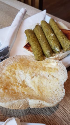 Breakfast roll with sausage and tattie scone at Glaisnock Café and Guest House in Wigtown