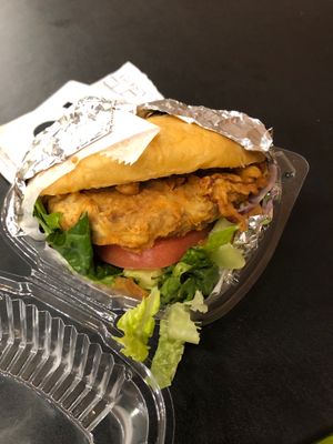 Fried chicken sandwich  at NuVegan in Richmond