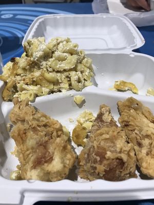 Vegan chick’n drummies and mac  at NuVegan in Richmond