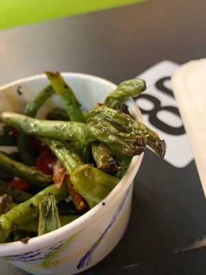 Green beans should not look this way and they tasted like butter.  at NuVegan in Richmond
