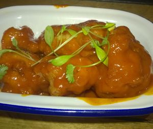 Cauliflower wings with BBQ sauce at Mexico 70 in Sunderland