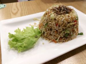 Otah fried rice at Food Fortune Vegetarian Restaurant in West Singapore