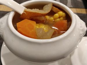 Old cucumber soup at Food Fortune Vegetarian Restaurant in West Singapore