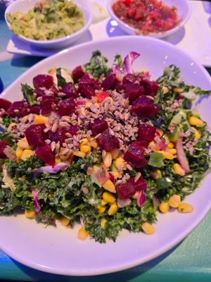 Vegan kale salad - filling enough for a meal at Coconuts on the Beach in Cocoa Beach