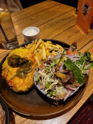 Vegan pizza parmo at So! Bar and Eats in Ripon