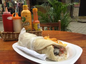 Israeli Burrito/Falafel at Mr. MAD's in Montanita