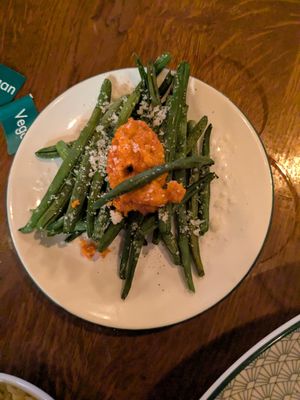 Vegan pan-fried green beans at The Cosy Club in York