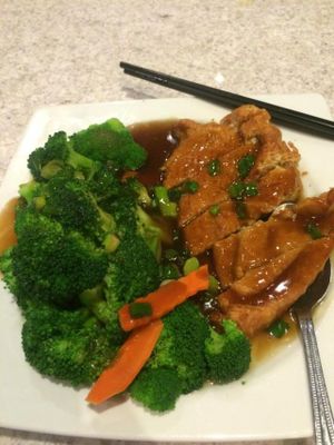 Chicken and broccoli  at Cafe Trang in Salt Lake City
