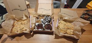 Chocolate chip cookies and muffin selection box at Naked Bakes Bakery in Dublin