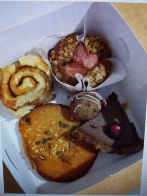 Delivery box of treats at Naked Bakes Bakery in Dublin