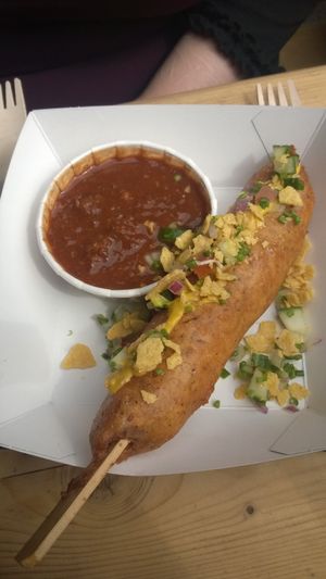 Corn dog with Texan chili at The Bait Box - Market Stall in Gateshead