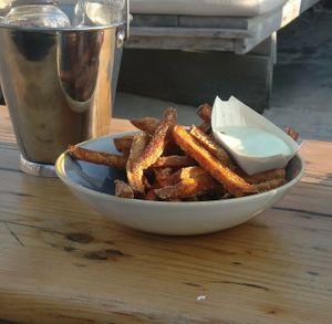 Zoete aardappel friet at Paviljoen West Aan Zee in West-terschelling