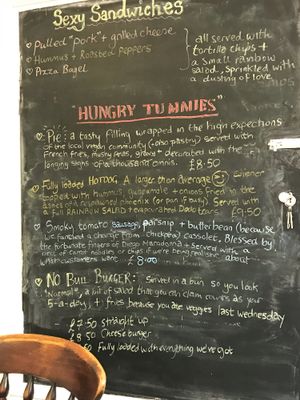 Menu board at Nooch in Matlock