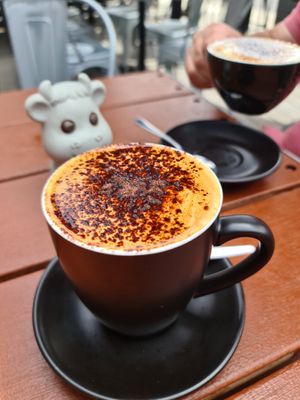 Cappacino with almond milk at Feast in Geelong