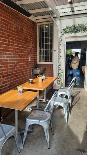 Outdoor sitting at Feast in Geelong