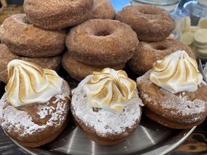 Cinnamon and lemon meringue donuts   at Feast in Geelong