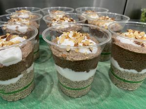 Chocolate, almond chia cup  at Feast in Geelong