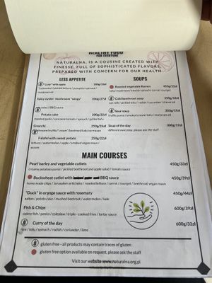 Menu in English   at Naturalna in Bydgoszcz